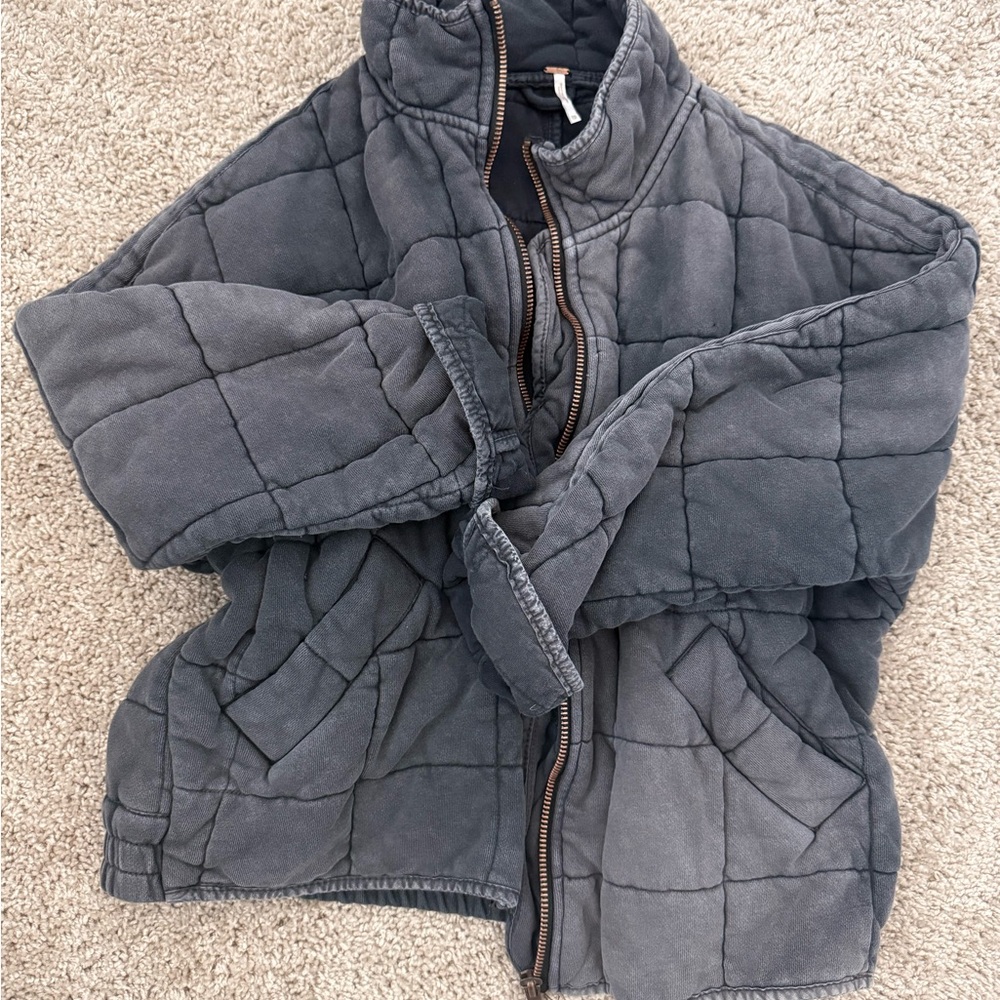 Free People Dolman Quilted Gray Jacket